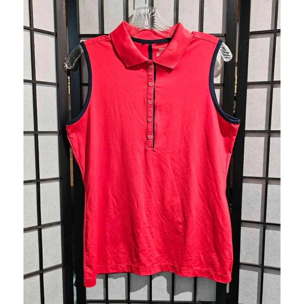 NIKE GOLF Women’s‎ Red Dri-FIT Sleeveless Polo Top Size M